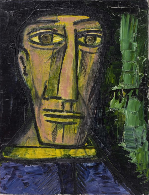 F.N. Souza, Untitled (Head of Picasso), 1961