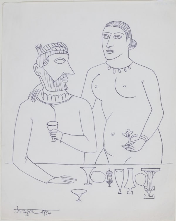 F.N. Souza, Untitled - Study for Mystic Repas,, 1954