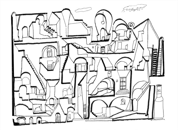 Balkrishna Doshi, Architectural Musing (Architectural Dreams series), 2021