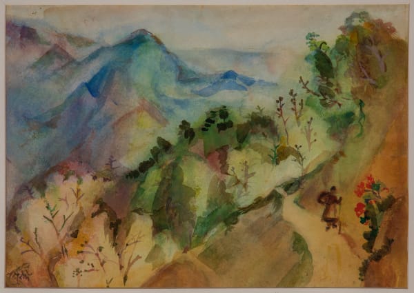 Benode Behari Mukherjee, Mussorie - Landscape (Coolie), 1953