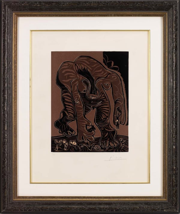 Pablo Picasso, Femme nue cueillant des fleurs,numbered 13/50