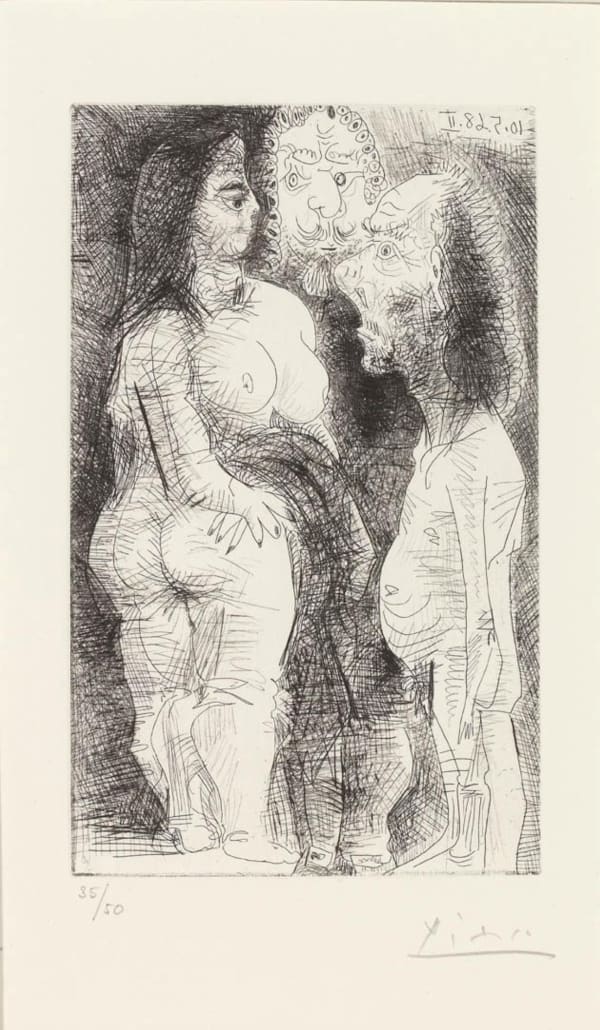Pablo Picasso, Old Man and Observer Facing Nude, 1968 (347 Series)numbered 35/50, 1968