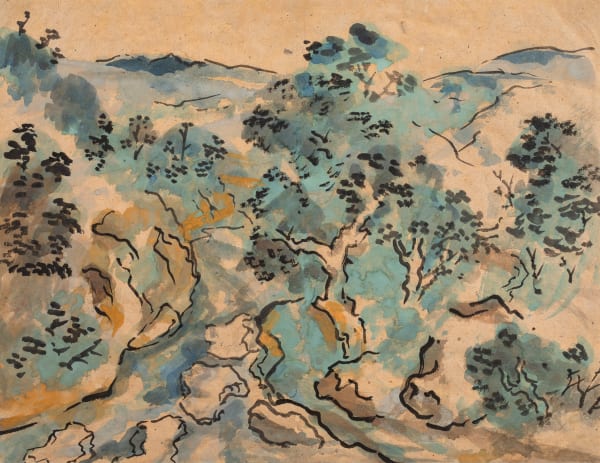 Benode Behari Mukherjee, Patna Rajgir -Landscape, 1957