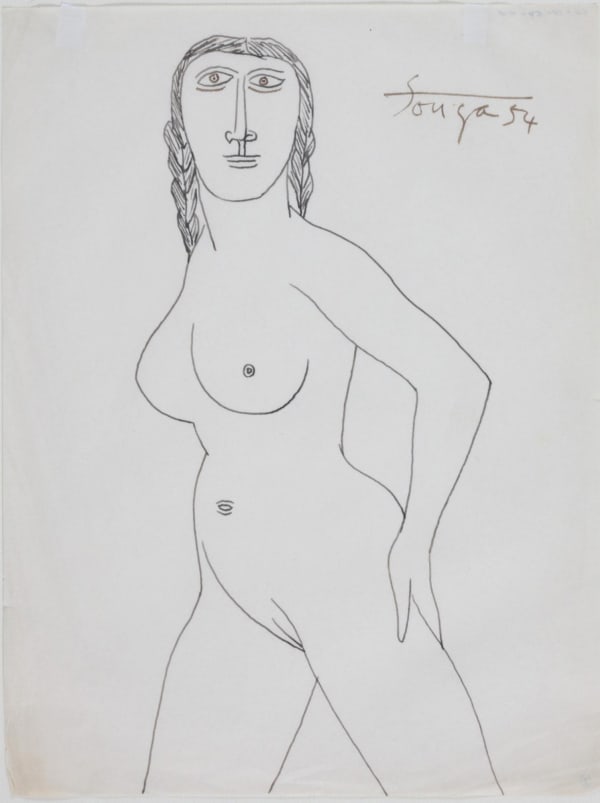 F.N. Souza, Untitled - Standing Nude,, 1954