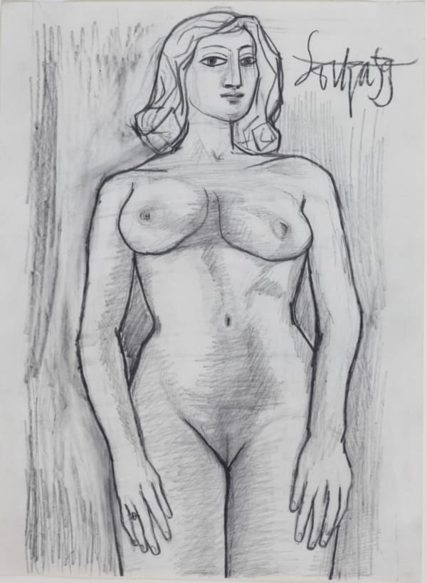 F.N. Souza, Untitled - Standing Nude,, 1959