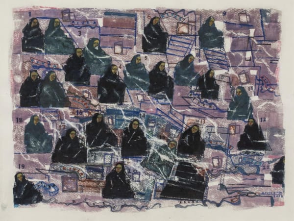 Arpita Singh, Women in black - II, 2018