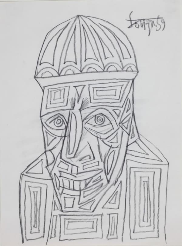 F.N. Souza, Untitled - Head of a King,, 1959