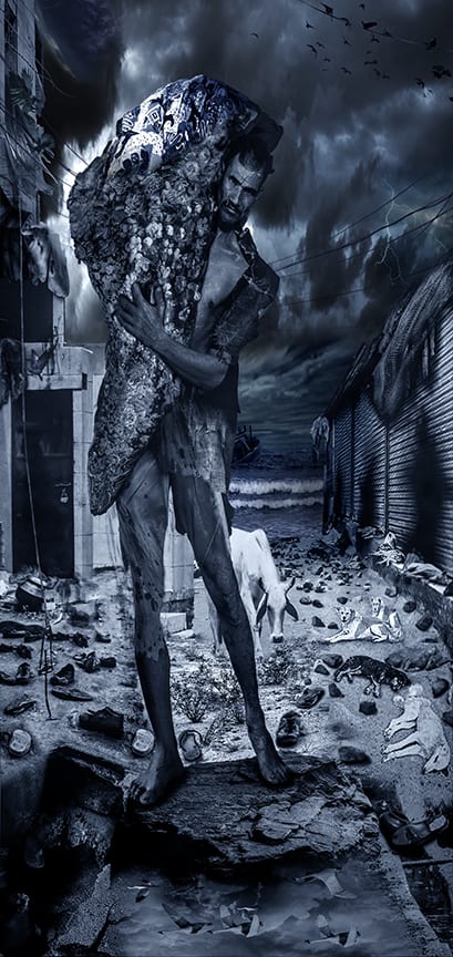 Ranbir Kaleka, Man with Quilt, 2022