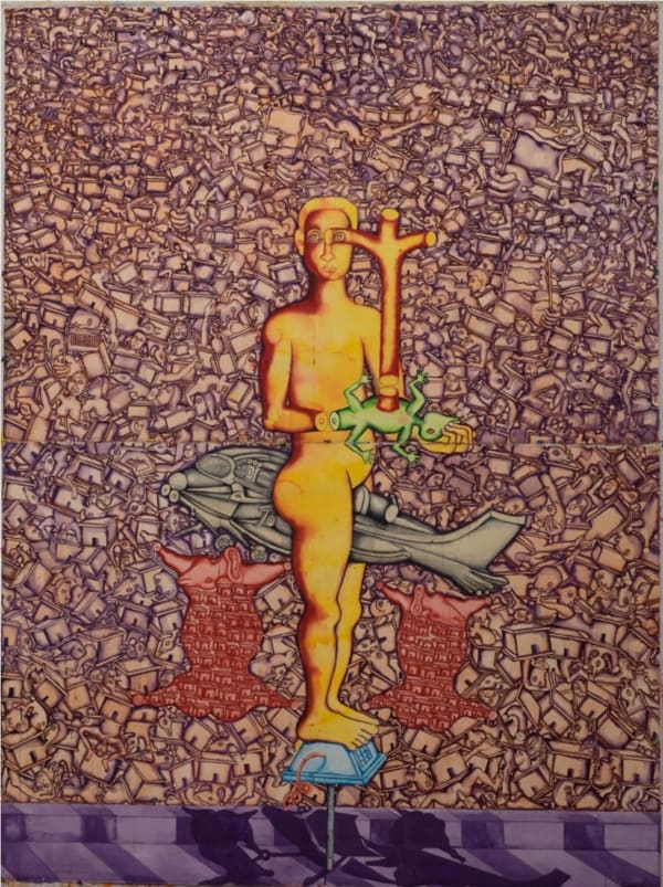 Zakkir Hussain, Man Balancing On A Broken Public Telephone (Set of 2), 2015