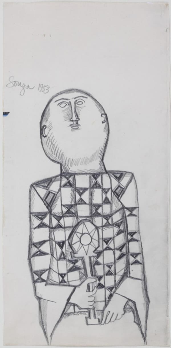 F.N. Souza, Untitled - Priest with Monstrance,, 1953