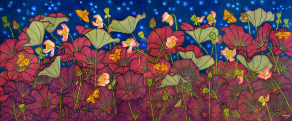 A. Ramachandran, Lotus Pond on Starry Night, 2019