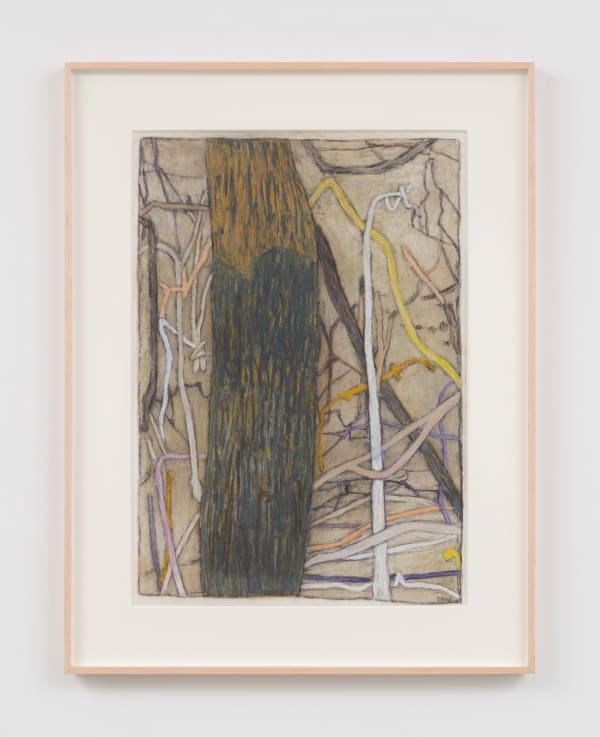 beige drawing of a tree