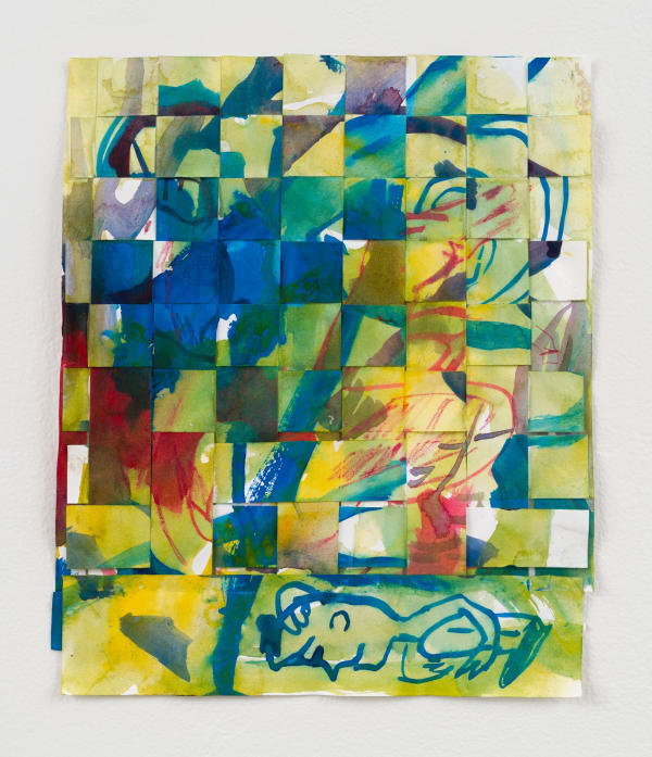 oil pastel of small man on ground