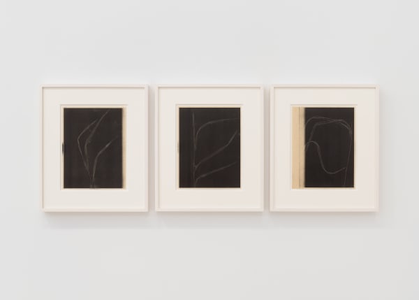 an abstract work on paper with black lines