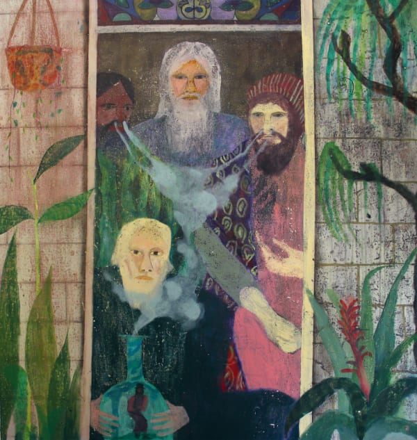 Justin Williams, Like a table holding an unfinished jigsaw puzzle of unicorns jumping through a rainbow, 2020