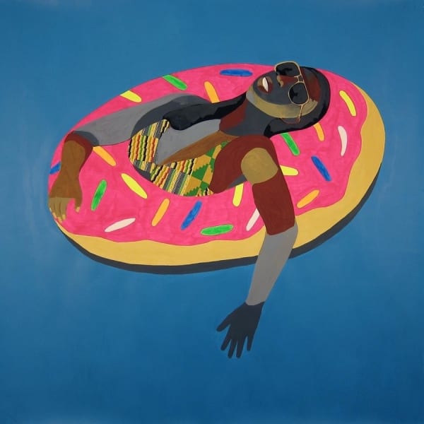 Derrick Adams, Floater No. 30 (pink doughnut), 2016