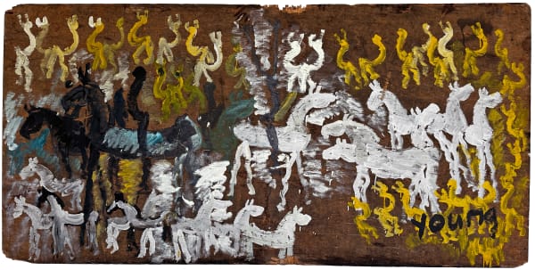 Purvis Young, untitled (horses and warriors), c. 2005