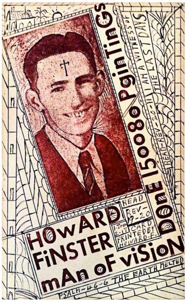 Howard Finster, Man of Vision - art card, 1980