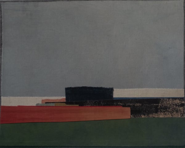 Mary Norden The Old Castle, 2024 Vintage fabrics on canvas 50 x 40 cm + frame Signed and dated verso