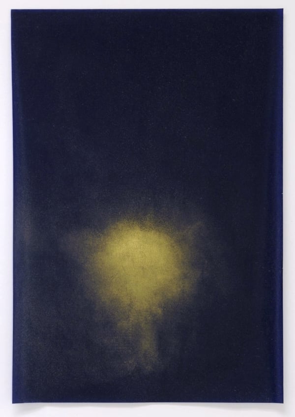 Nick Fox Love's Sigh 3, 2012 Gold dust on carbon paper Work: 29.7 x 21 cm Framed on and under with museum glass 40.3 x 31.2 cm Series: Love's Sigh Signed and dated