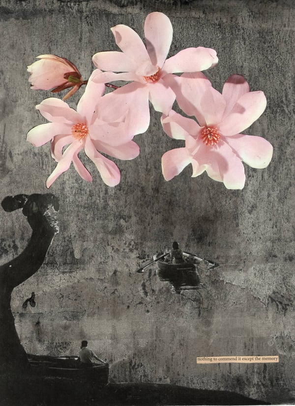 Andrew Hewish Nothing to Commend it except the Memory, 2025 Ink, graphite, photogram and found text collage on paper 30.5 x 22.7 cm + frame Series: One Liners Signed and dated verso