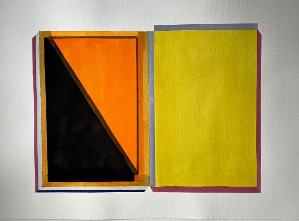 Sharon Hall Double Study, 2018 acrylic and gouache on watercolour paper 15 x 22 in 38 x 56 cm (paper size) Signed and dated