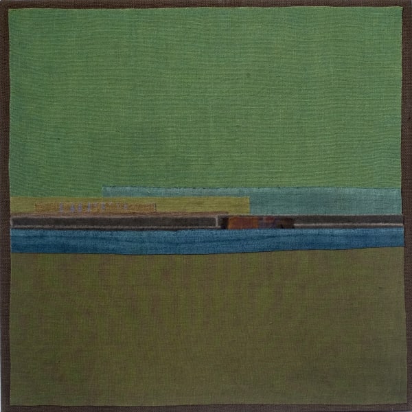 Mary Norden No 8, Thirty Summers I have Spent with You, 2024 Vintage fabric on canvas 40 x 40 cm + frame Series: Thirty summers I have spent with you Signed and dated verso