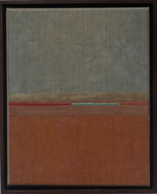 Mary Norden No 11, Thirty Summers I have Spent with You, 2024 Vintage fabrics on canvas 30 x 24 cm + frame Series: Thirty summers I have spent with you Signed and dated verso