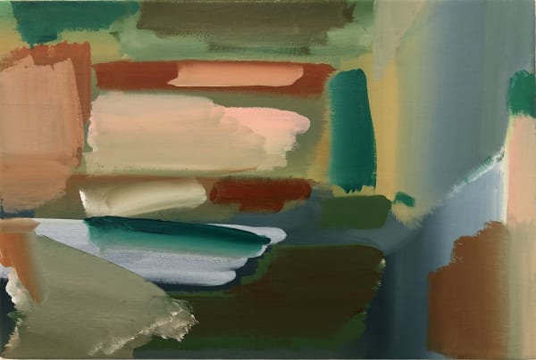 Mark Wright Flotta, 2024 Acrylic on canvas 31 x 46 cm Series: Landline Signed and dated verso