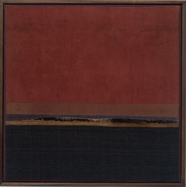 Mary Norden Burns Night, 2023 Mixed media all vintage fabrics 50 x 50 cm + frame Signed and dated verso