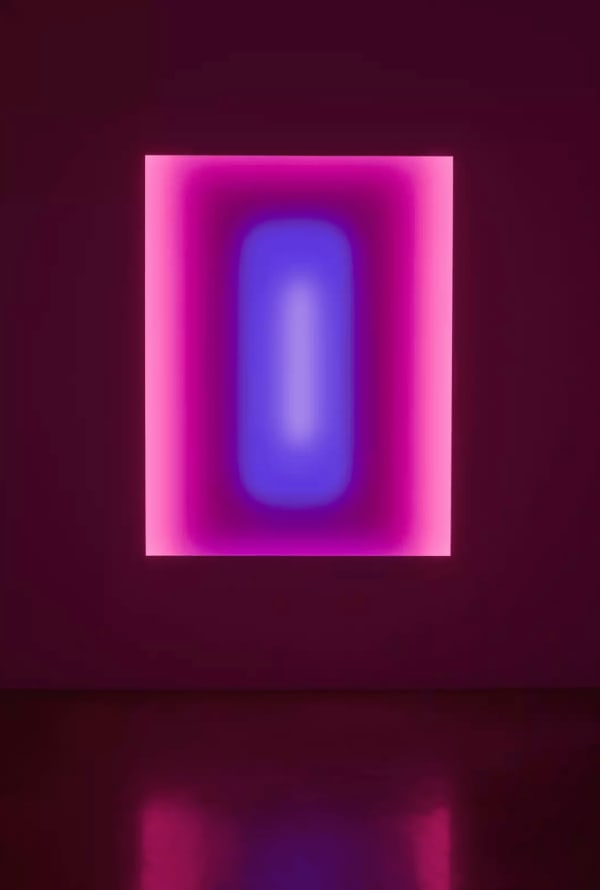 James Turrell LED light, etched glass and shallow space