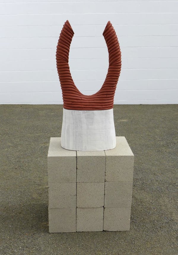 Anna Sew Hoy Magnetic Field, 2015 Engobe and stoneware 33 1/2 x 16 1/2 x 7 1/2 ins 85.09 x 41.91 x 19.05 cm