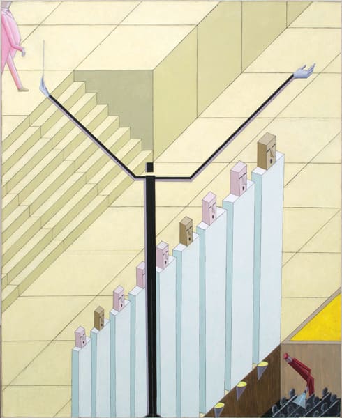 Mernet Larsen Conductor, 2012 Acrylic and tracing paper on canvas 58 5/8 x 47 2/8 ins 149.22 x 120.02 cm