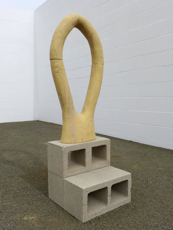 Anna Sew Hoy Today I Stayed Alien, 2015 Engobe and stoneware 32 1/2 x 15 1/2 x 4 ins 82.55 x 39.37 x 10.16 cm