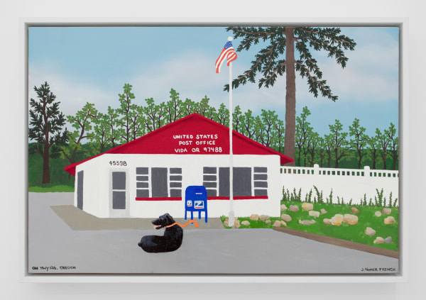 Jessie Homer French On Hwy 126, Oregon, 2021 Oil on canvas 16 x 24 in 40.6 x 61 cm