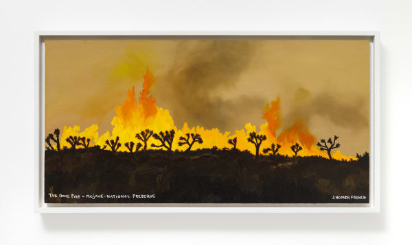 Jessie Homer French The Dome Fire - Mojave- National Preserve, 2021 Oil on plywood 12 x 23 in 30.5 x 60 cm