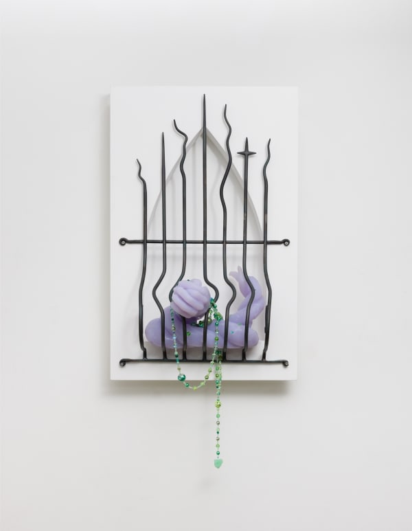 Dew Kim Got the Whole World in the Hands, 2023 Mixed media with wood, metal, and silicone casting