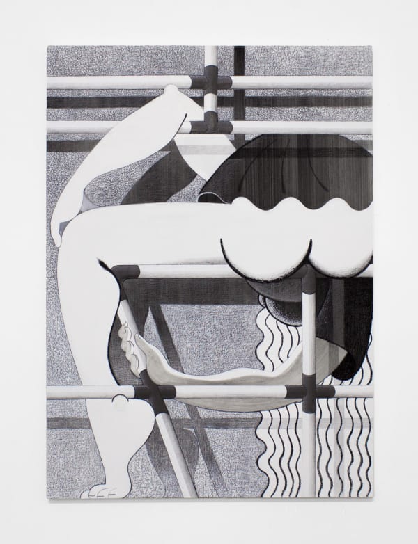 Cindy Ji Hye Kim Character #18, 2020 Graphite, charcoal, pastel, ink, acrylic, and oil on canvas 50 x 36 ins 127 x 91.44 cm