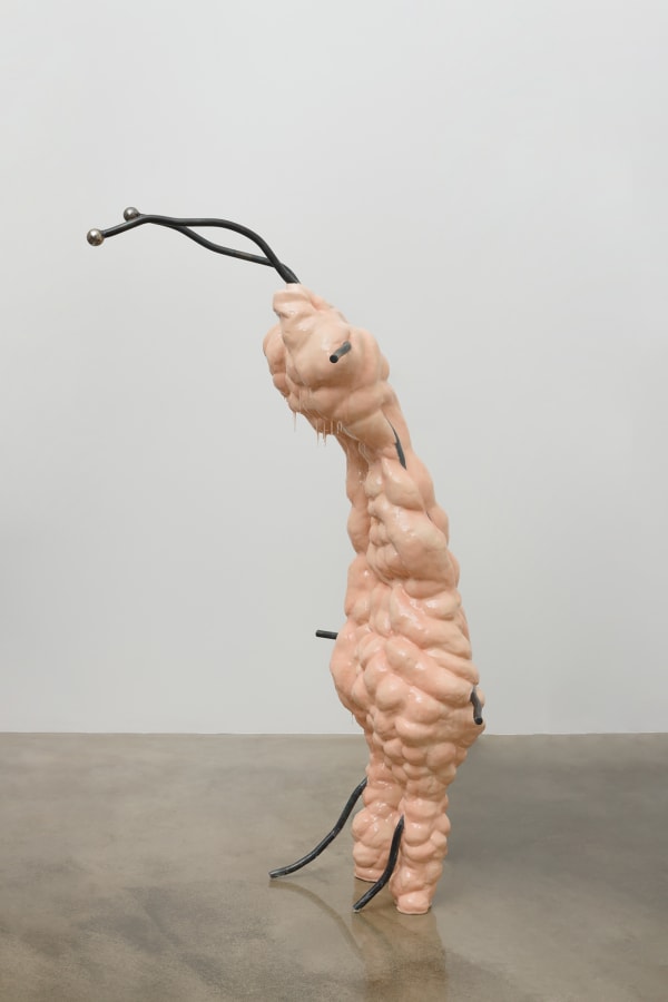 Jungyoon Hyen I grow when you fall, 2022 Steel, resin, acrylic spray paint, silicone, silicone pigment 52 1/2 x 23 5/8 x 26 in 133.5 x 60 x 66 cm