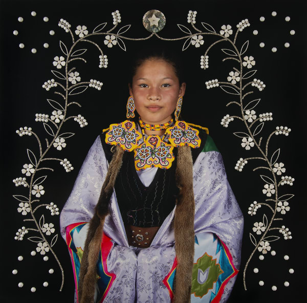 Tom Jones Elizah Leonard, 2019 digital photograph with beadwork 40 x 40 in 101.6 x 101.6 cm