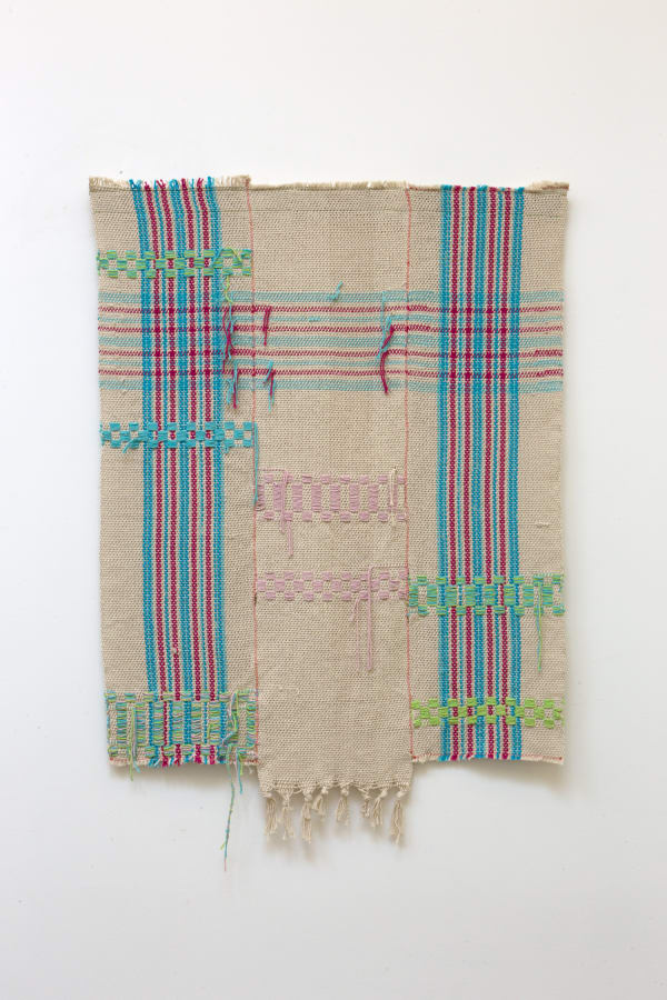 Diedrick Brackens braided gate, 2019 Cotton yarn 46 x 32 ins 116.84 x 81.28 cm