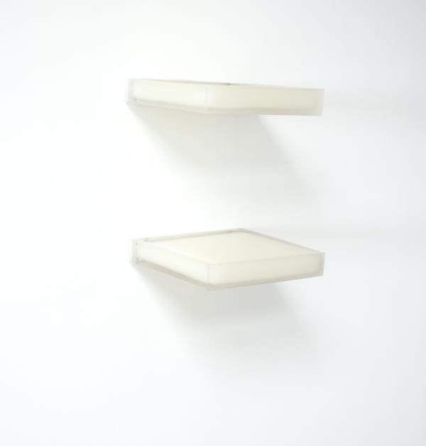 Ellen Schafer Fast Fashion (how I learned to be in a body variables z, x and y) I, 2016 Urethane, silicone, hand sanitizer, mounting hardware 2 x 11 5/8 x 10 2/8 ins 5.08 x 29.84 x 26.04 cm