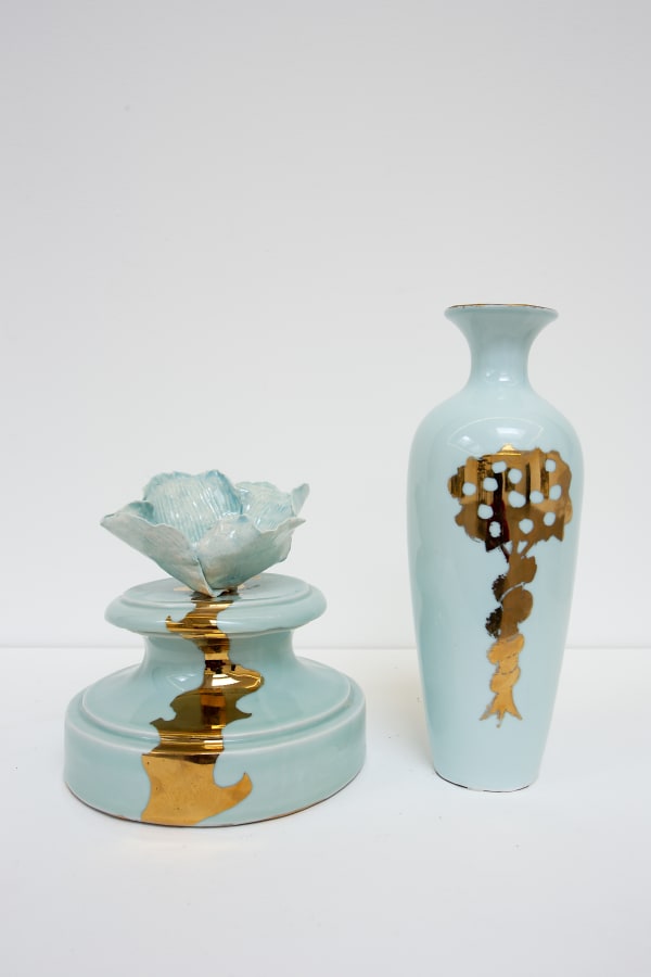 Kyungmi Shin Chinoiserie Group #3, 2020 Porcelain & high fire ceramic 11 1/2 x 8 x 11 1/2 in 29.2 x 20.3 x 29.2 cm
