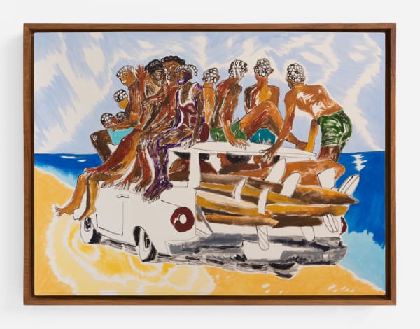 Chase Hall All my brothers go to heavens, 2020 Acrylic and coffee on canvas 30 x 40 ins 76.2 x 101.6 cm