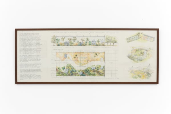 Newton and Helen Harrison Garden of Hot Winds and Warm Rains (A Prophesy), 1996 Color pencil on paper 20 1/2 x 56 ins 52.07 x 142.24 cm