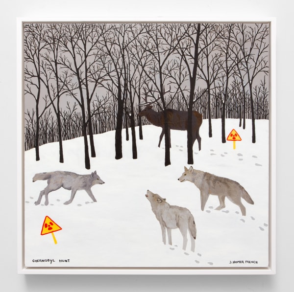 Jessie Homer French Chernobyl Hunt, 2019 Oil on canvas 25 x 25 ins 63.5 x 63.5 cm