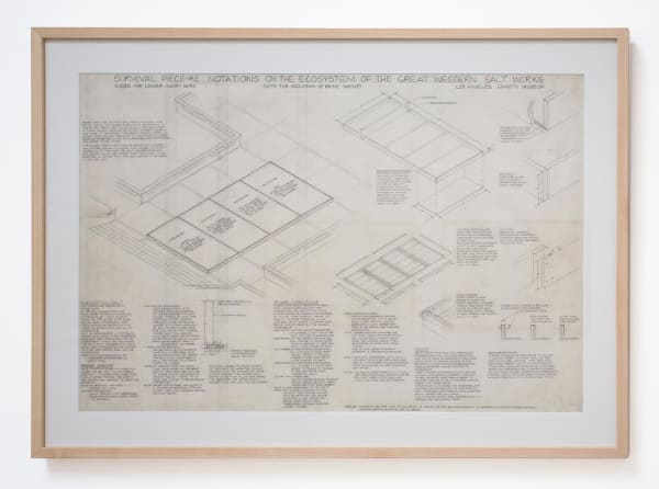 The Harrisons Survival Piece #2: Notations on the Ecosystem of the Great Western Salt Works, 1971 Ink and graphite on paper 24 x 36 ins 60.96 x 91.44 cm