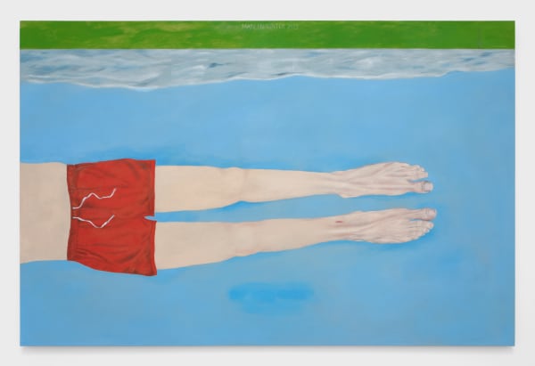 Michael Hilsman Man In Water, 2023 Oil on linen 58 x 88 in 147.3 x 223.5 cm
