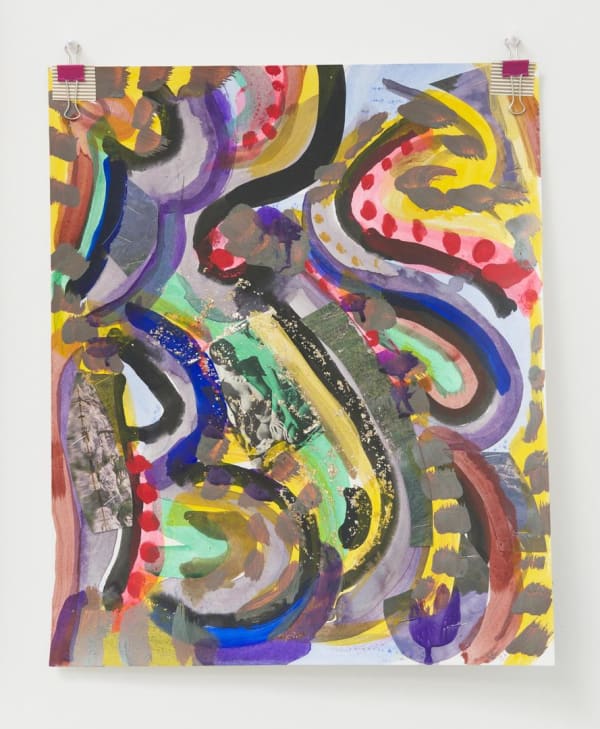 Jim Drain Eutopias, 2015 Acrylic, ink, magazine, silkscreen, and glitter on bristol board 16 x 11 ins 40.64 x 27.94 cm