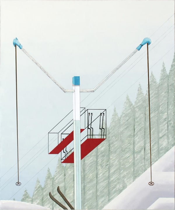 Mernet Larsen Skier, 2013 Acrylic and mixed media on canvas 59 1/8 x 49 1/2 ins 150.37 x 125.73 cm